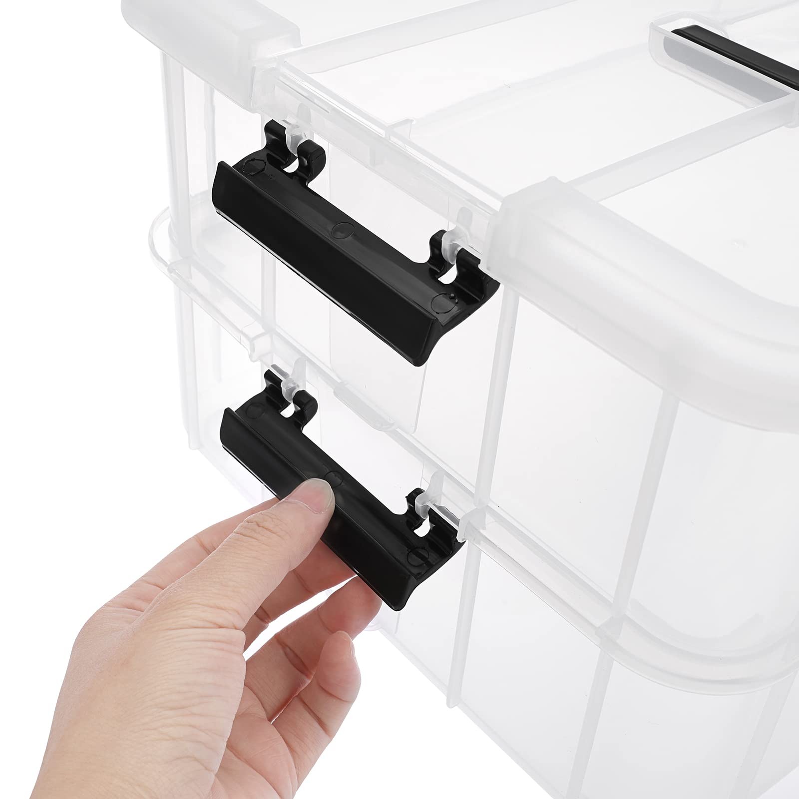 2 Layer Stack & Carry Box, Plastic Multipurpose Portable Storage Container Bo…