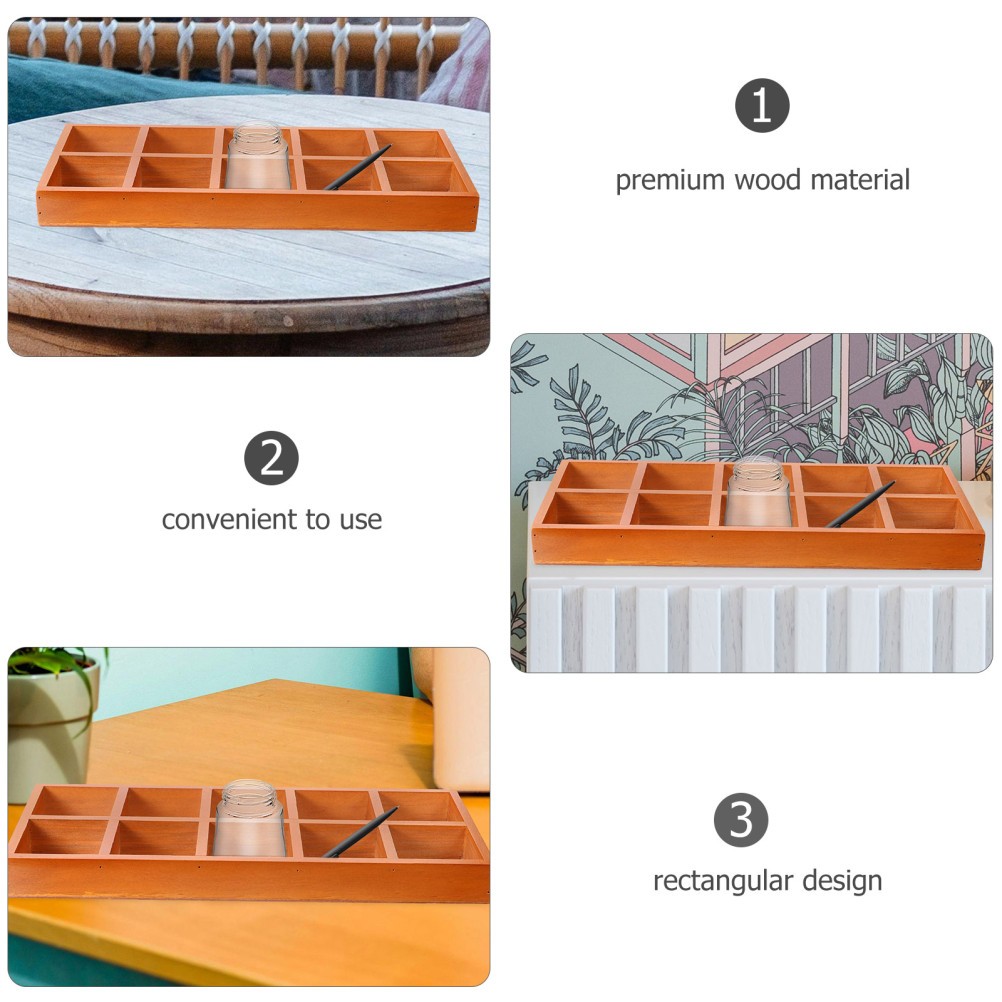 Multi-Functional Desktop Organizer Bamboo For Adults 1Set 13.6×5.2×1.4in
