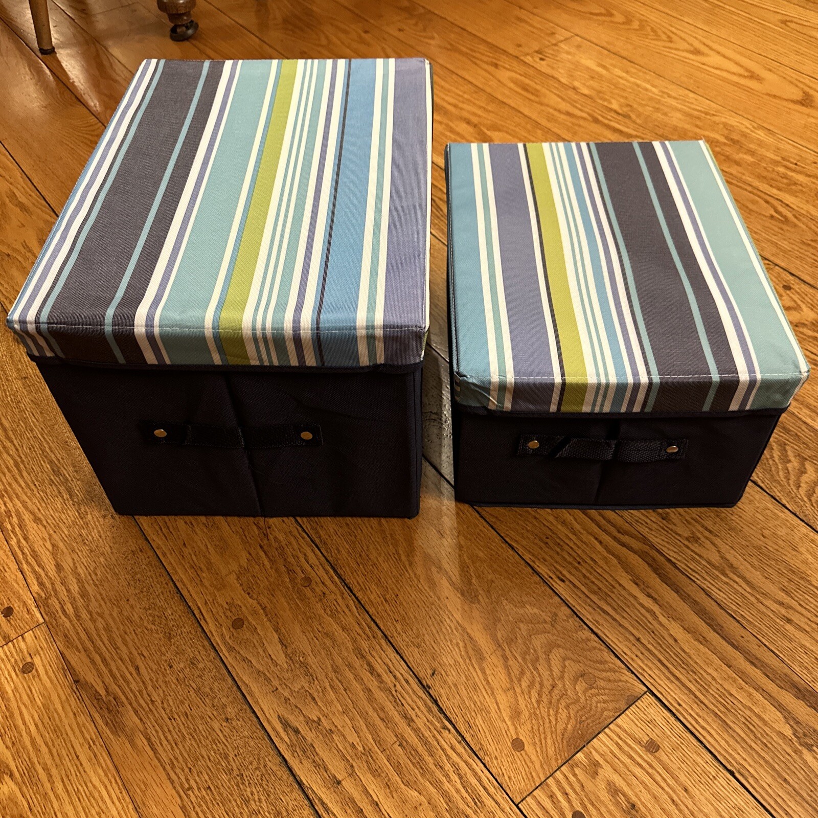 2 Collapsible Fabric Storage Bins Large/Medium Car Home Organizer Boxes Baskets