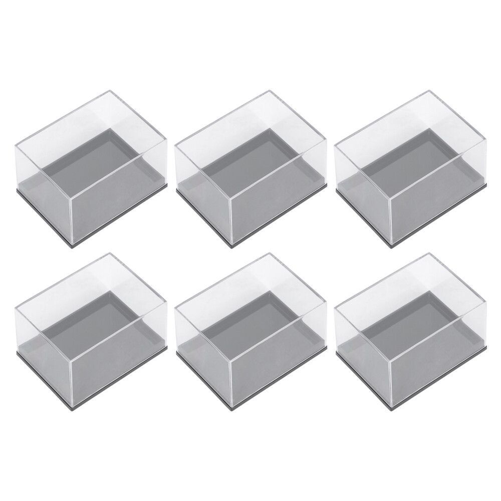 6 Pcs Countertop Box Cube Square Figures Display Case Showcase Specimen Display