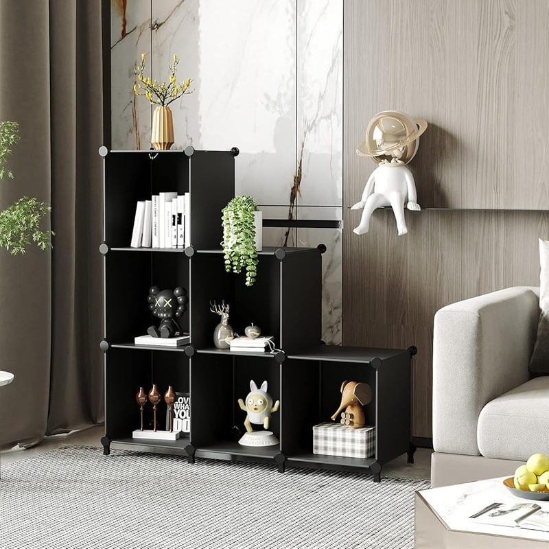 6 Cube Storage Organizer Stackable Multi-purpose Shelf Home Office Toys New