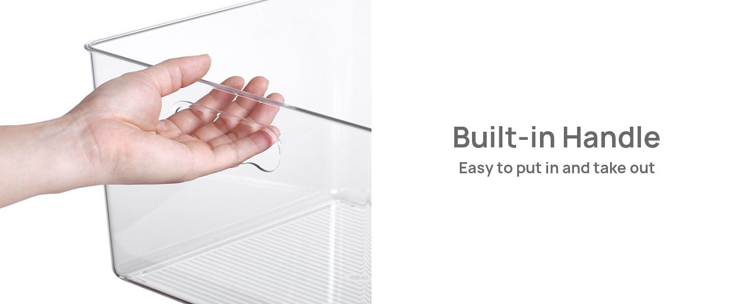 6 Pack Extra Large Clear Plastic Storage Bins,11×11 Cube Acrylic Organizer
