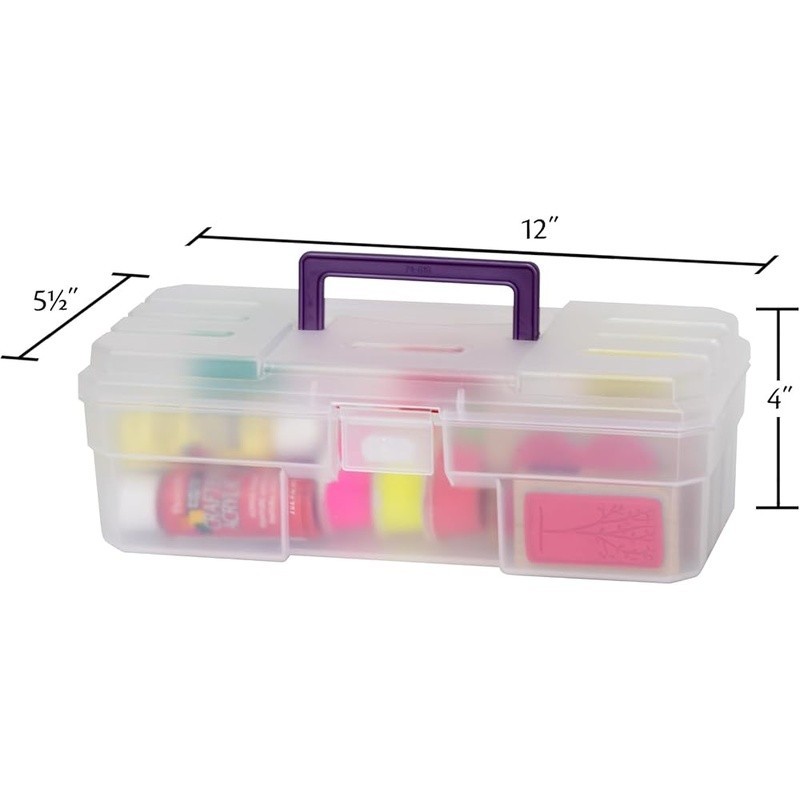 Durable Clear Plastic Toolbox W/ Secure Latch Easy Use Water Resistant Storage