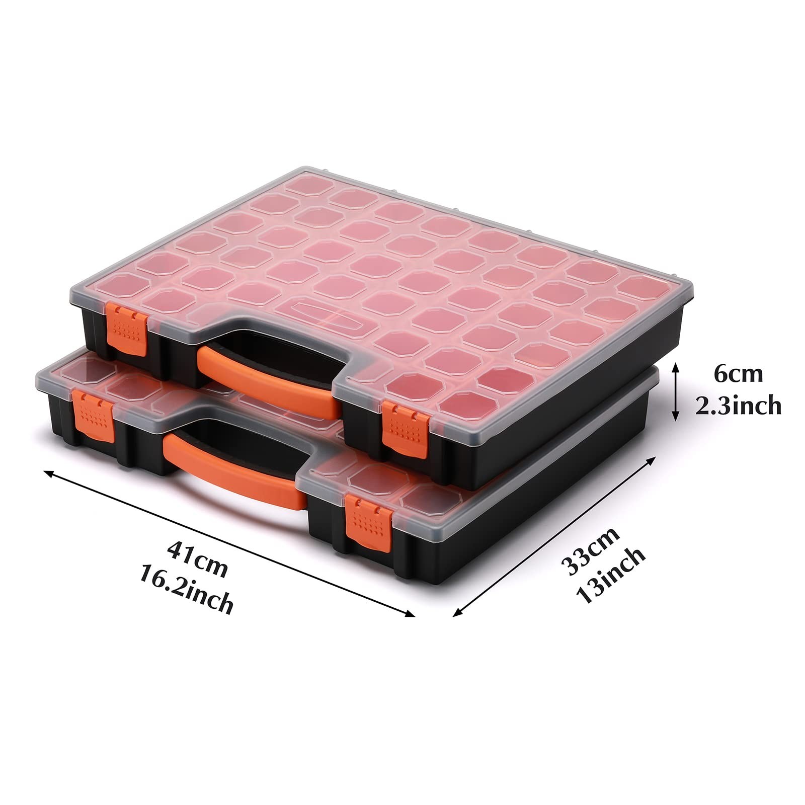 Multi-Purpose Portable Organizer Box Set – 2PCS with 44 Removable Compartments,