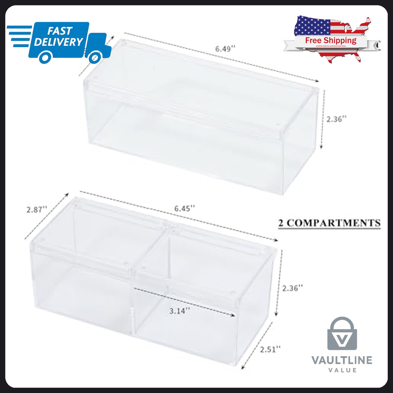 2 Pack Goxitax Clear Plastic Bathroom Canisters – Stackable Storage Containers
