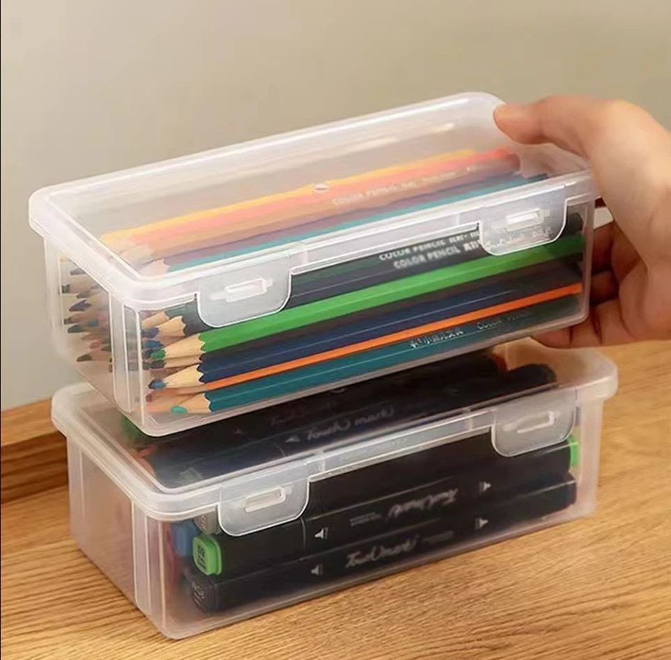 1pc Translucent PencCase Large Capacity Lightweight Convenient for School Suppli
