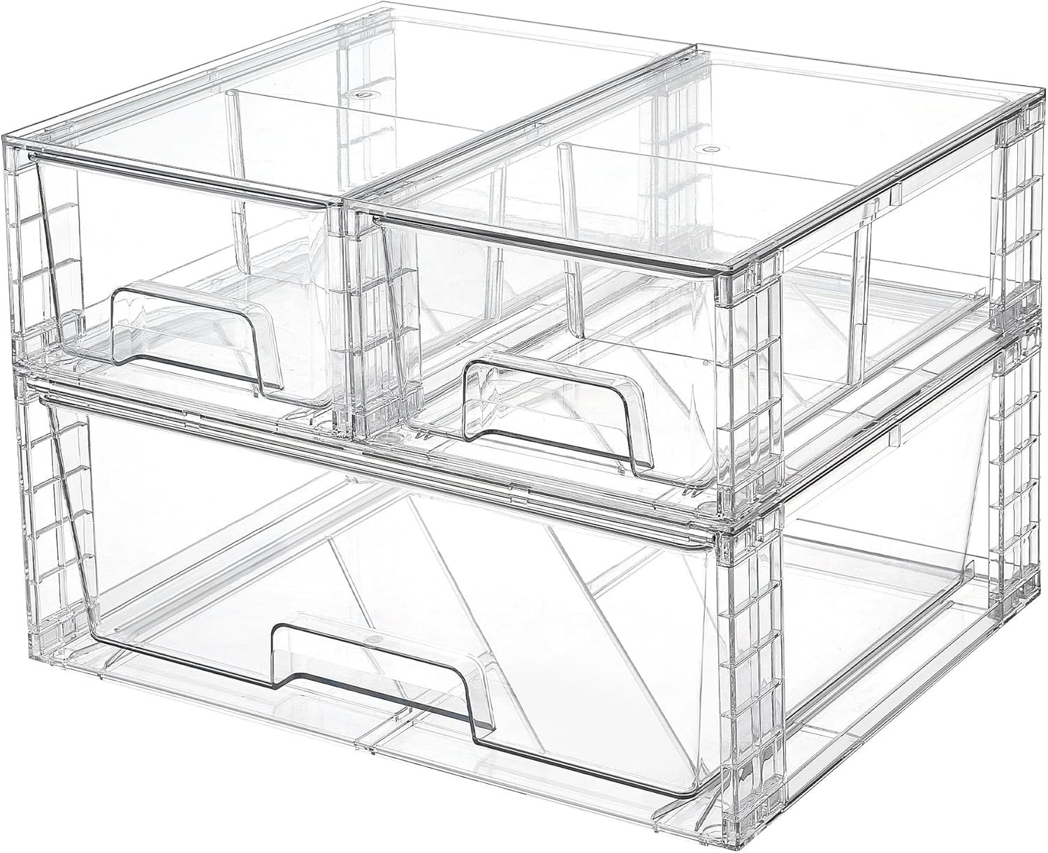 Effortless Organization with 3 Pack Stackable Drawers – Non-slip & Functional