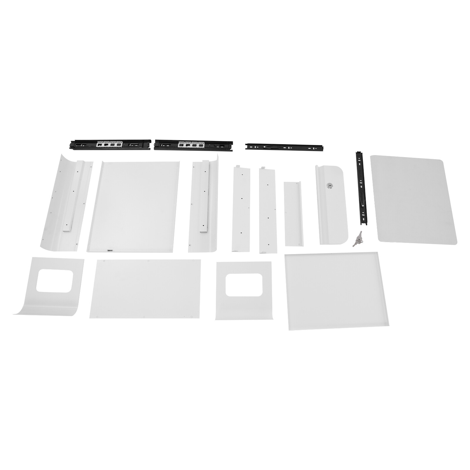 13” Under Desk Pull-Out Drawer Lockable Sliding Storage Drawer White With Lock
