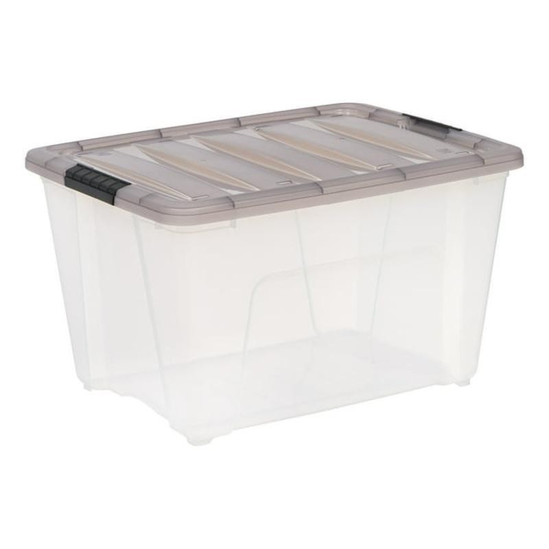 53 Qt Stackable Clear Plastic Storage Bins W/Latching Lid Home Organization New