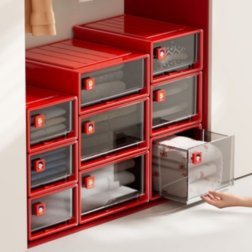 1/2/3-piece 30 Quart Plastic Stacking Storage Drawer for Clothes Accessories