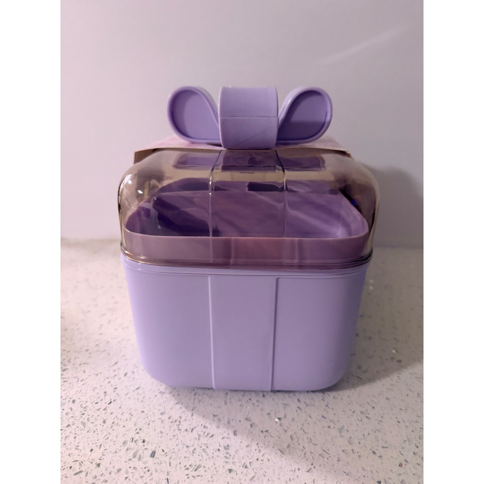 Mystic Art Supplies Multilevel Storage Box Purple Bow Handle Removable Tray NEW