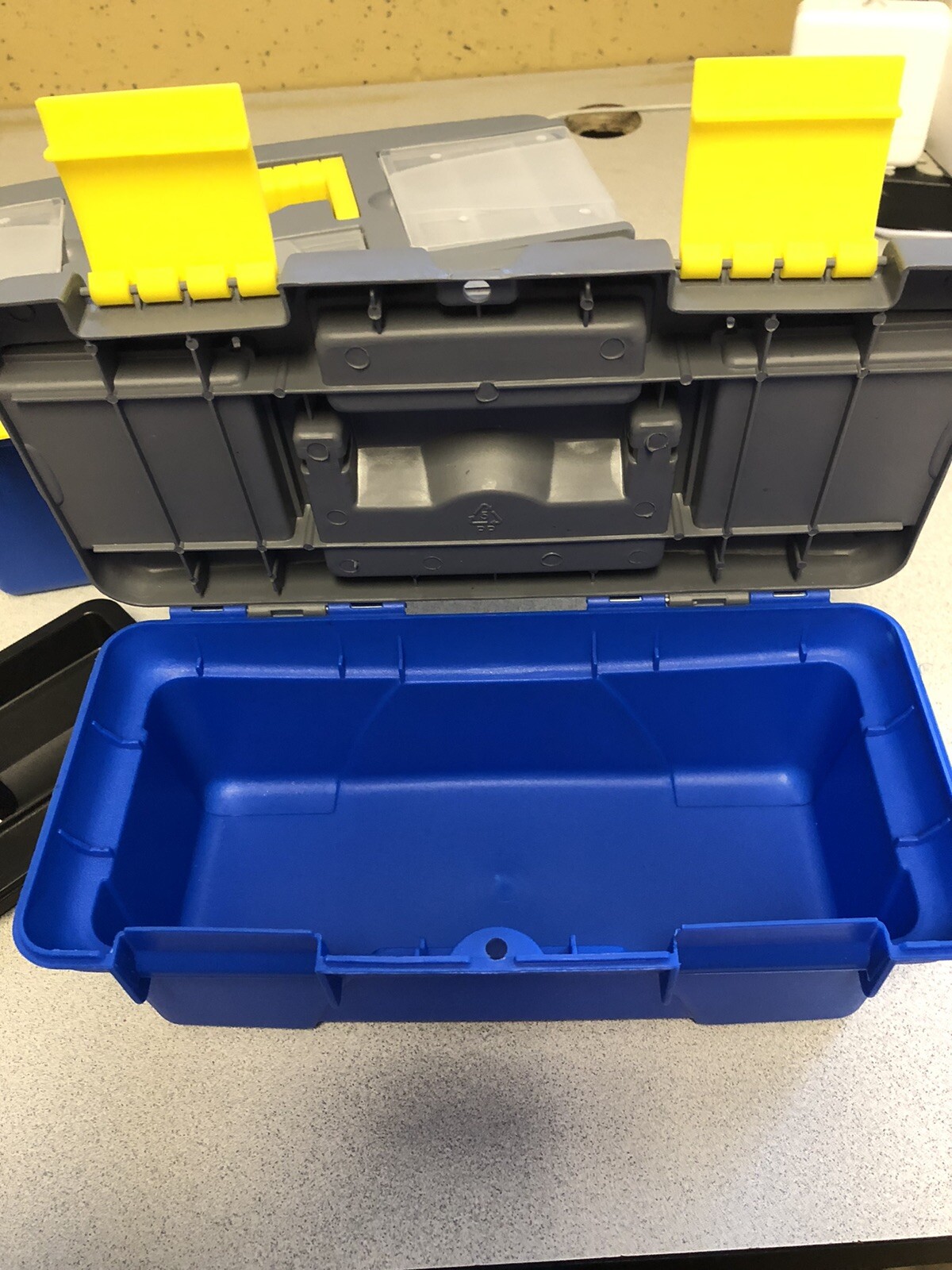 Two Plastic Storage Boxes 12”x6”x5” & 10”x5”x4”