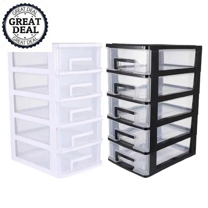 Clear Plastic Storage Cabinet Drawer Closet Storage Case Organizer Storage Box