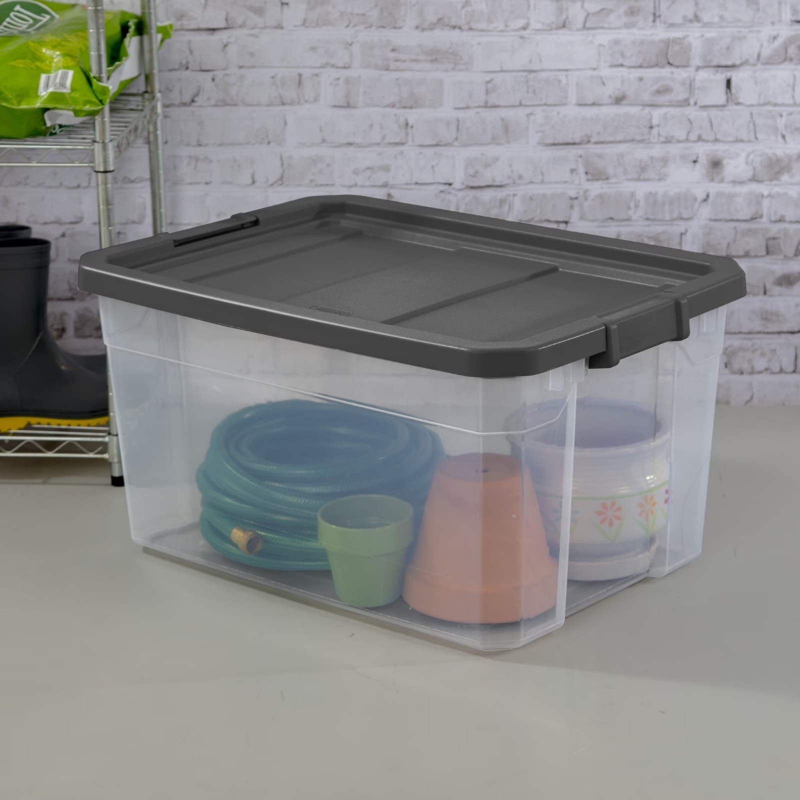 Sterilite Large Stackable Storage Bin, 76 Quart Durable Clear Plastic Storage Co