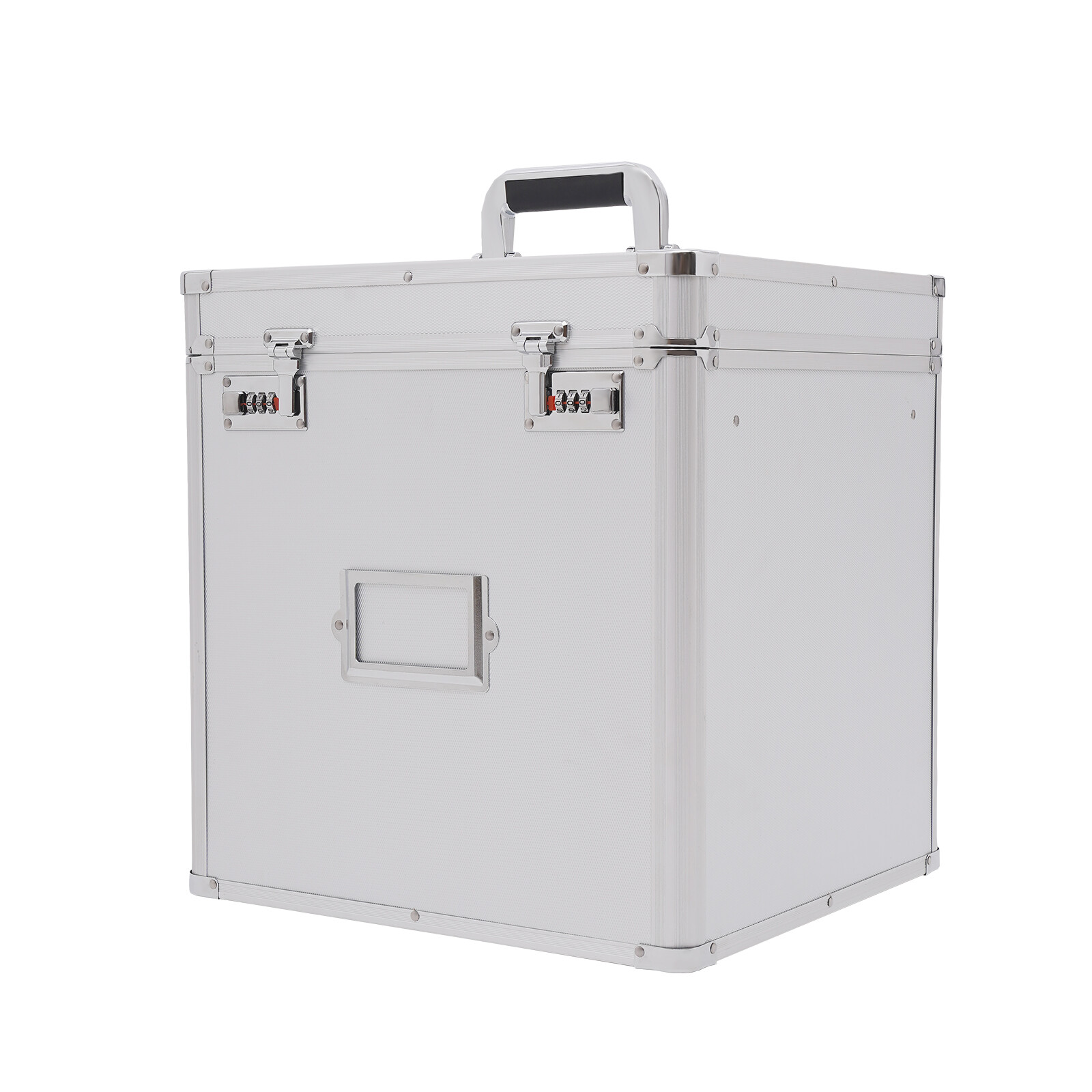 Aluminum Alloy Record Locker Vinyl Record Storage Box Locking 50 Album Holder