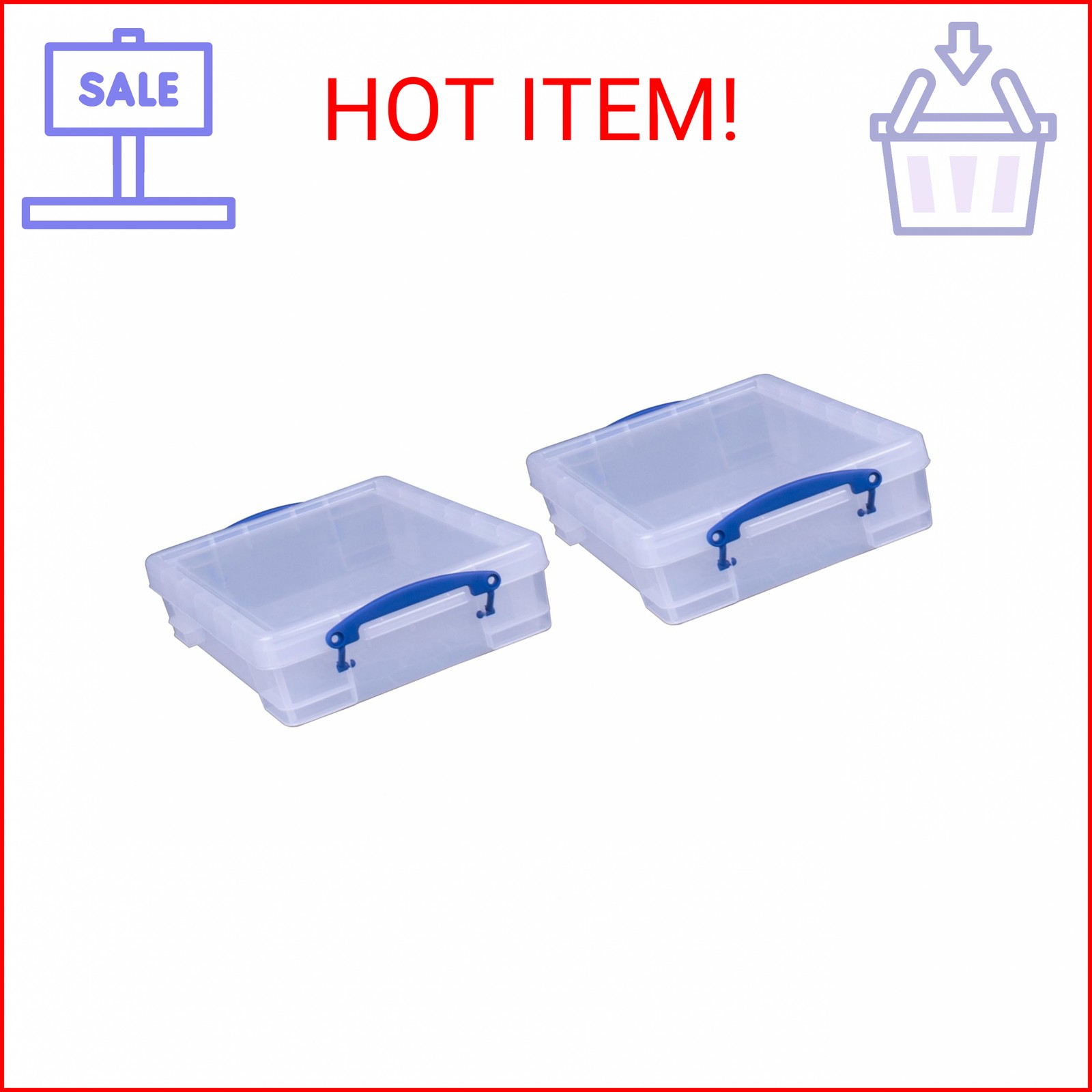 Really Useful Box 4 Liter Plastic Stackable Storage Container w/Snap Lid & Built