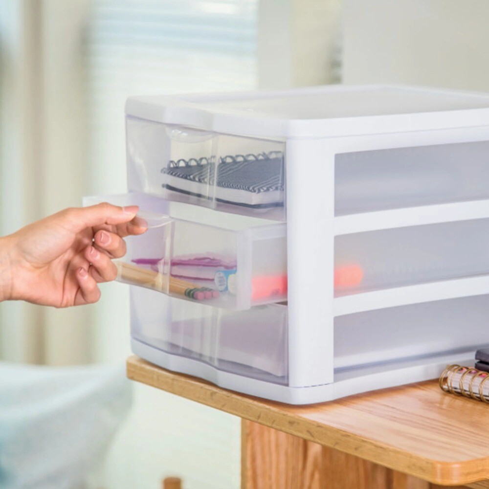 3 Drawer Unit Plastic, White