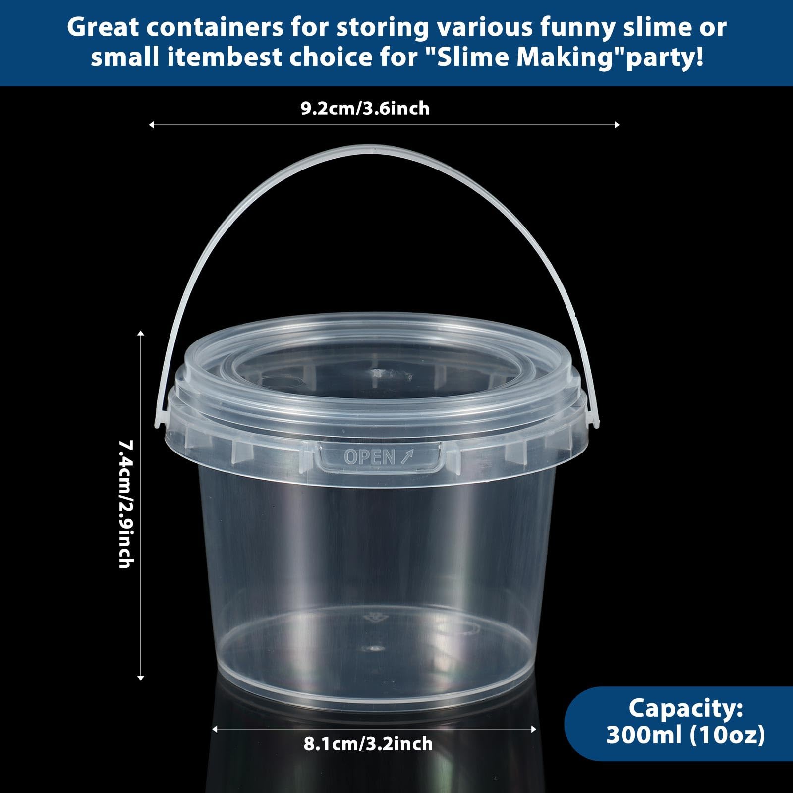 Maxcheck 200 Clear Containers Bulk with Lids and Handles Plastic Clear Storag…