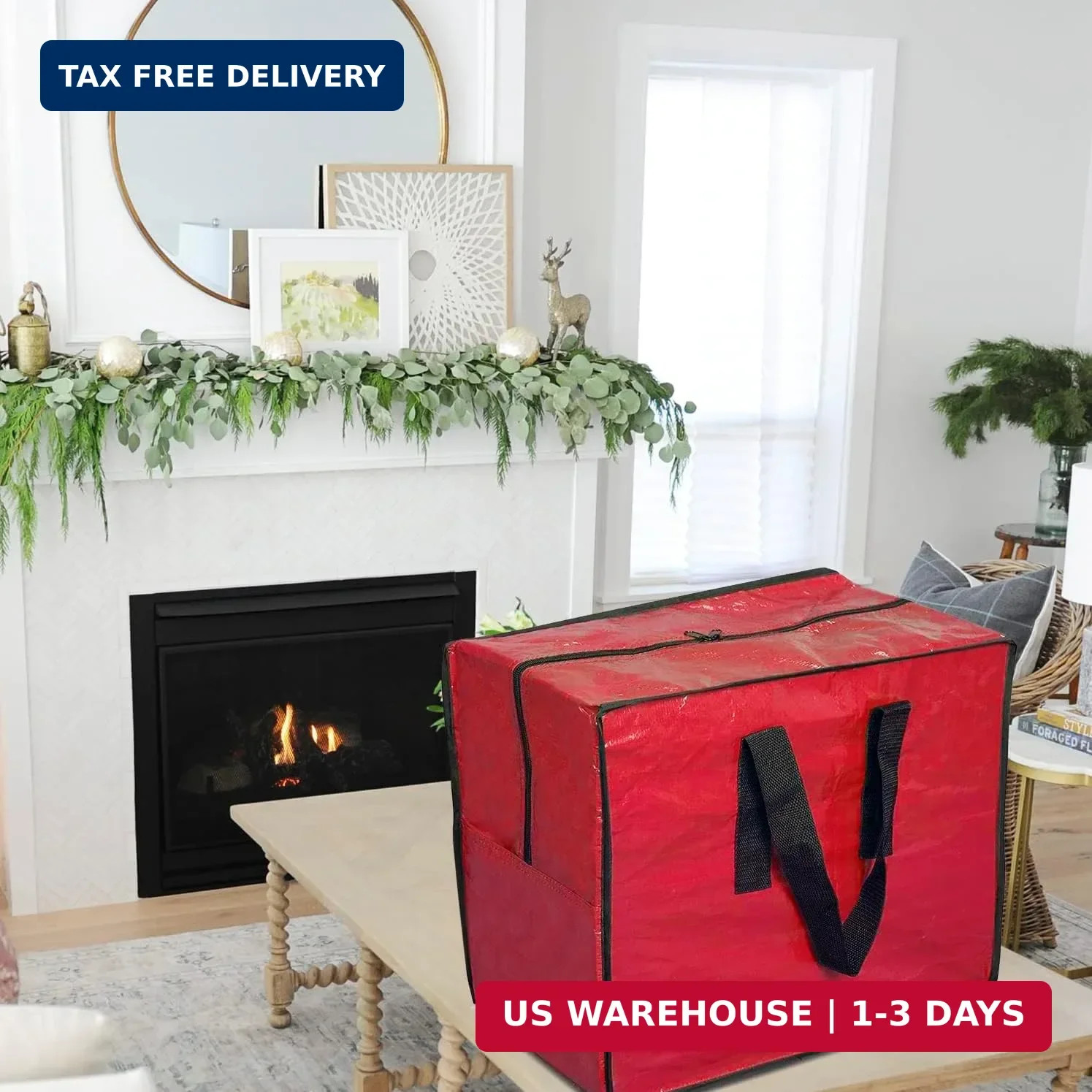 ProPik Christmas Ornaments Storage, Holiday Accessories Bag Tear-Proof Tarp 18 X