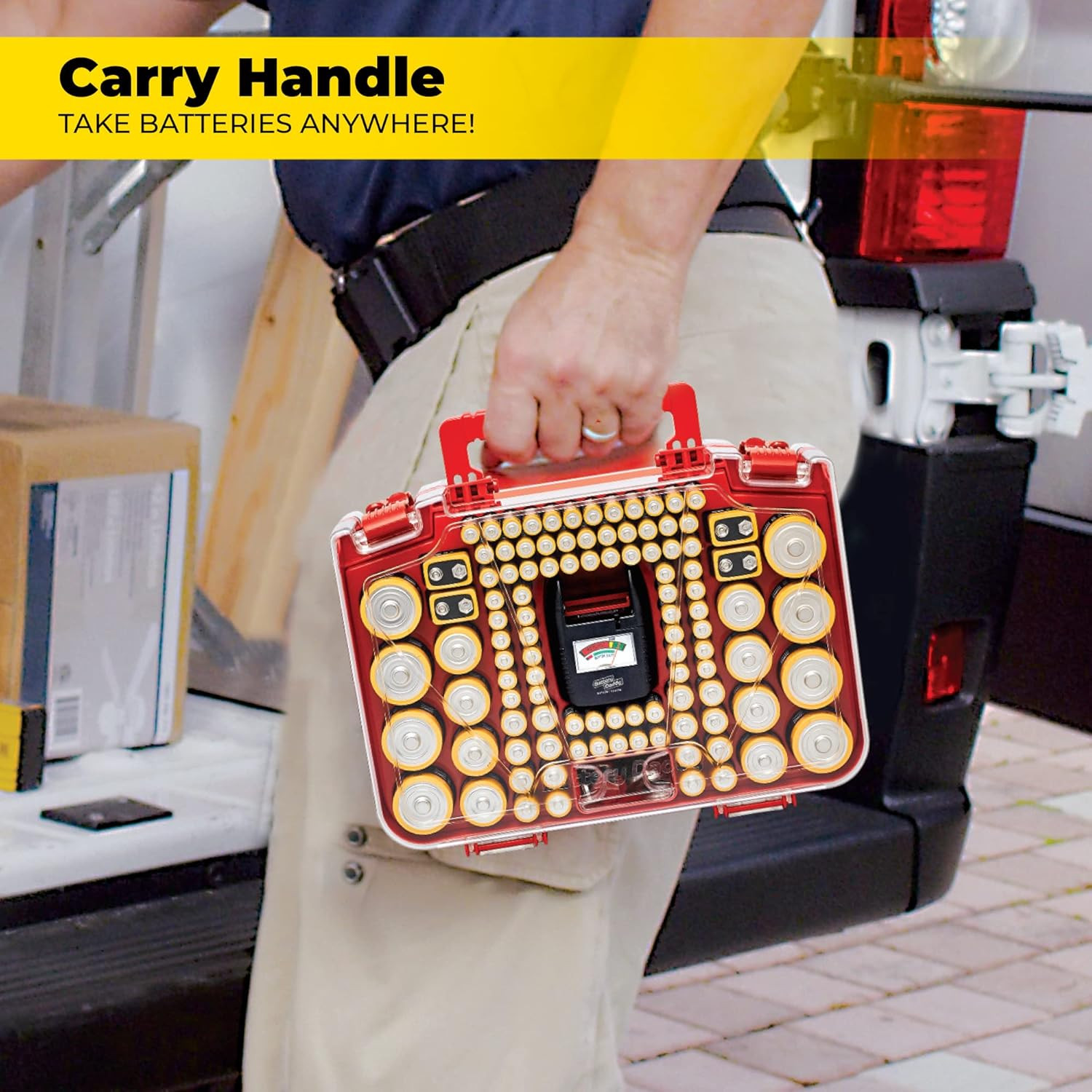 Battery Daddy Smart – Battery Organizer Storage Case with Tester,Stores & Protec