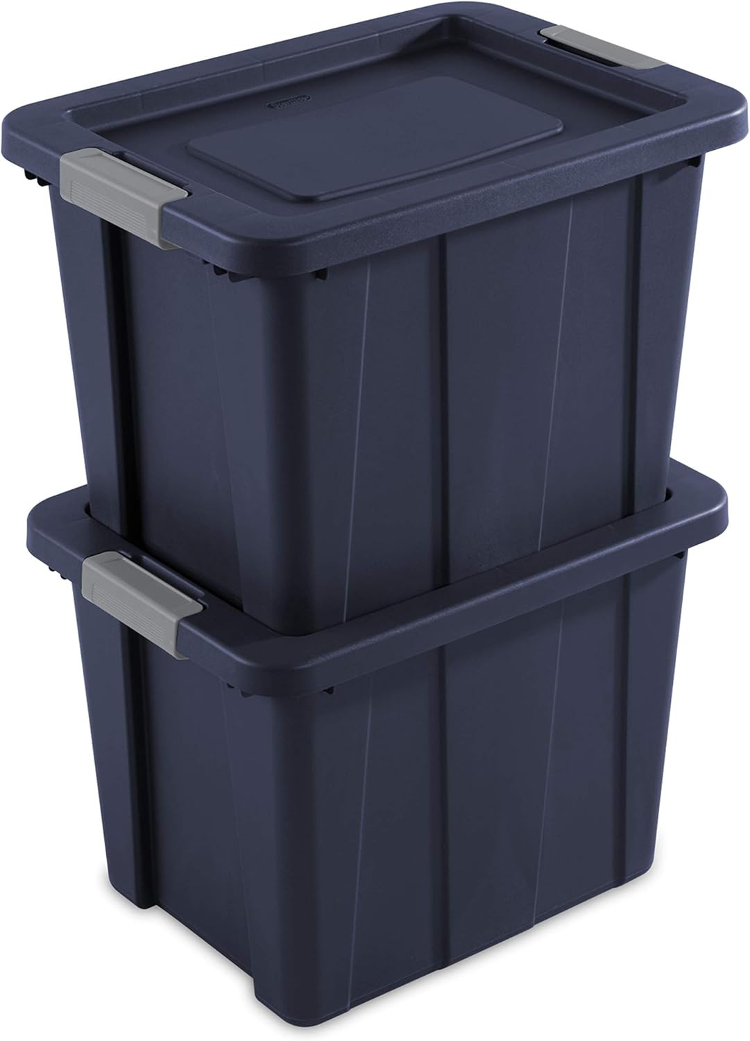 18 Gal Latching Storage Totes, Stackable 6-Pack, Dark Indigo
