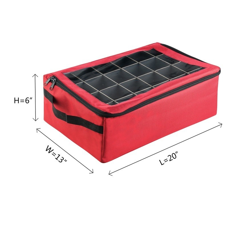 Ornament Storage Box 48 Compartment Organizer Christmas Decorations W/ Dividers