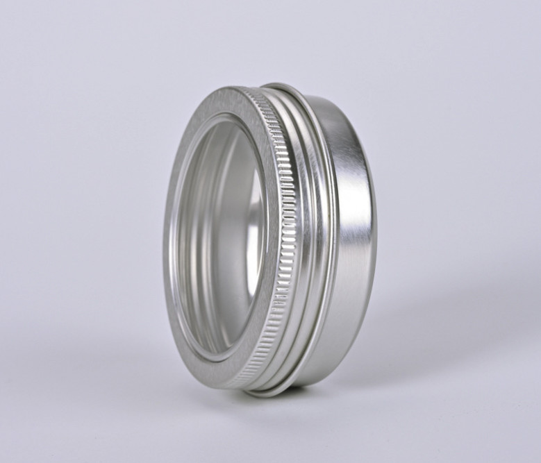 24 PCS Aluminum Tin,Clear Window Screw Top Round Jar Container Travel Tin 2oz