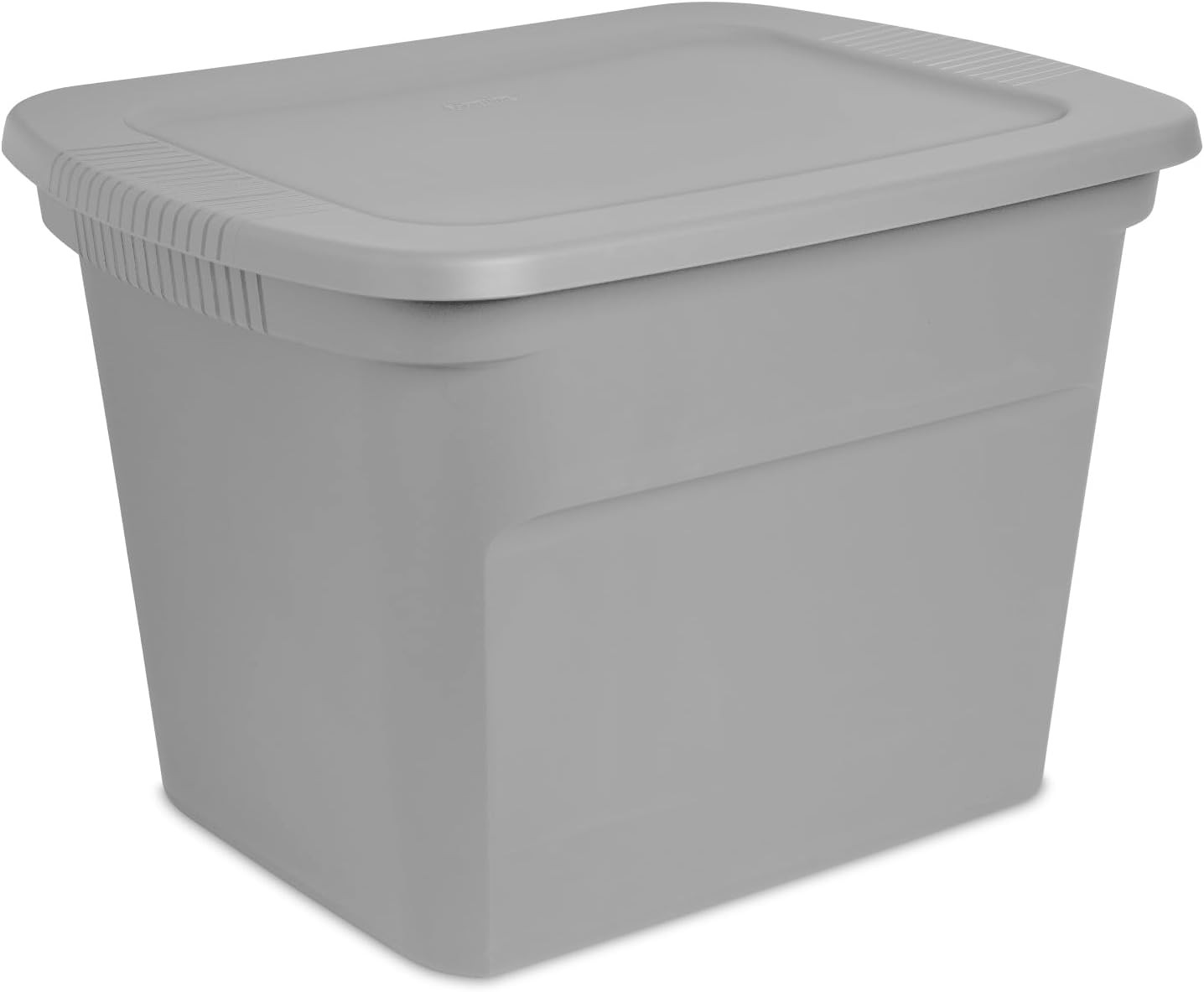 8 Pack Sterilite 18 Gal Storage Tote, Stackable Bin with Lid,Gray Base and Lid