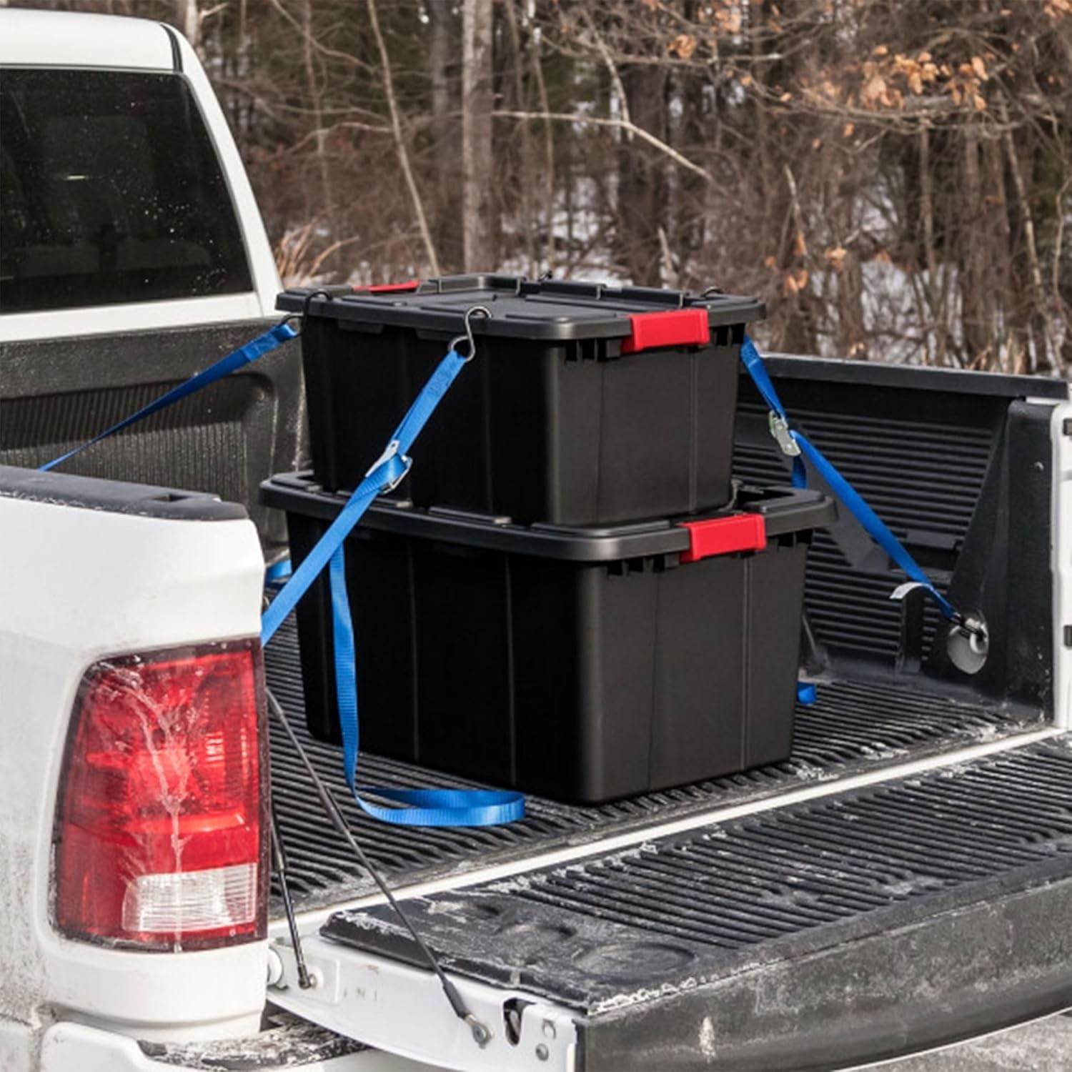 6-Pack 15 Gallon Heavy-Duty Plastic Storage Bins with Lids – Black