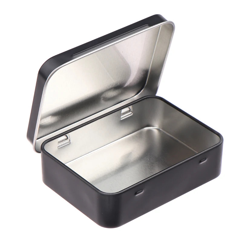 Black/Silver Frosted Household Iron Storage Box Metal Box Tin Plated Container E