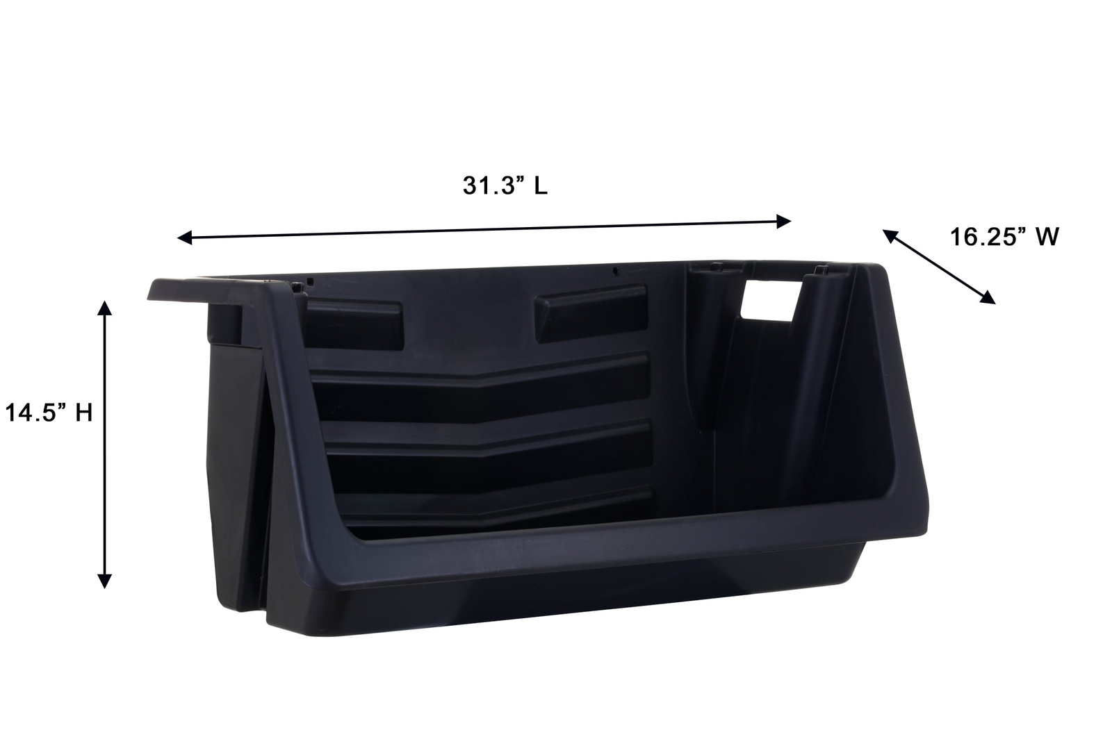 Heavy Duty Nesting Plastic Stack Bin, Black