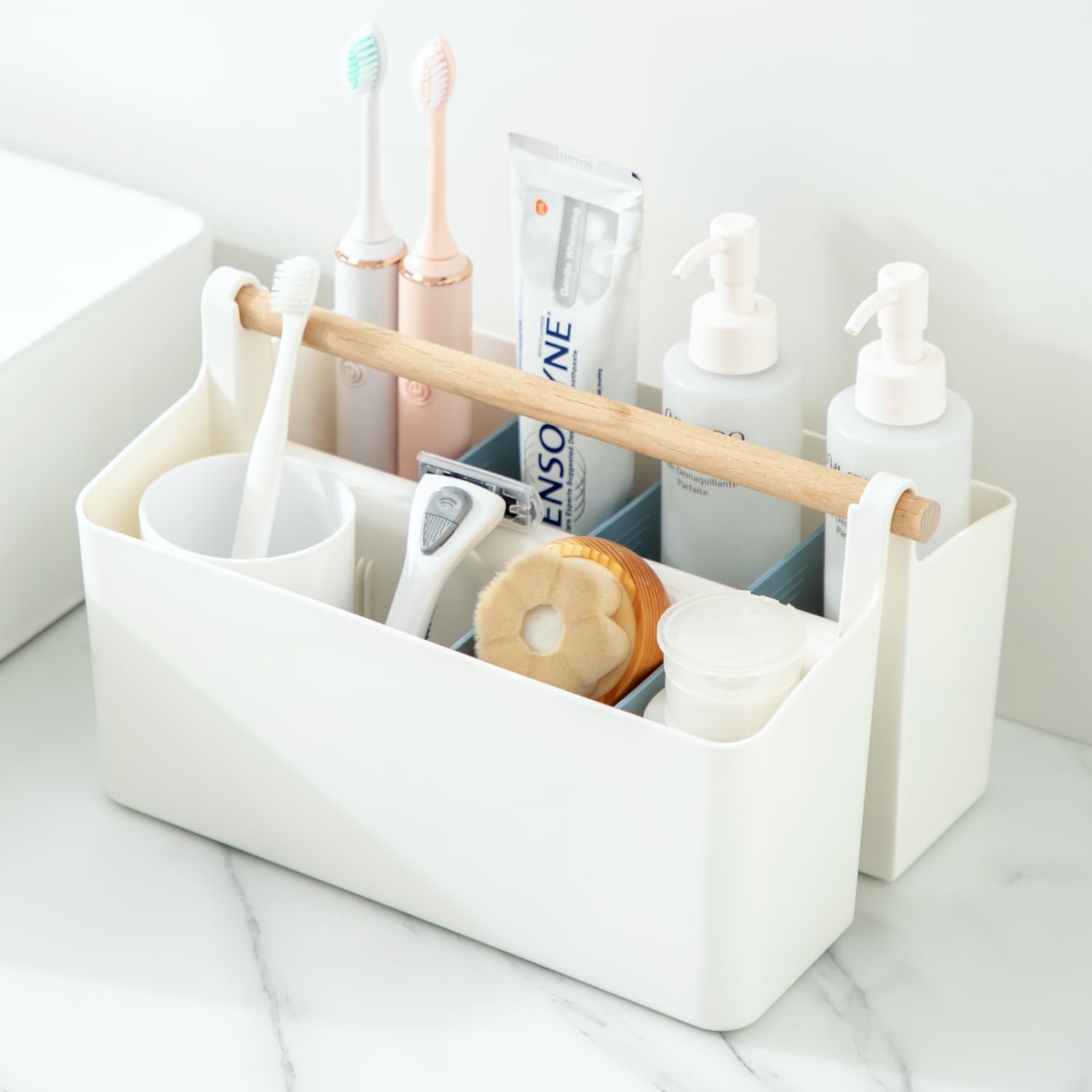 Large Portable Basket with Handle Plastic Craft Storage Organizer Caddy Tote …