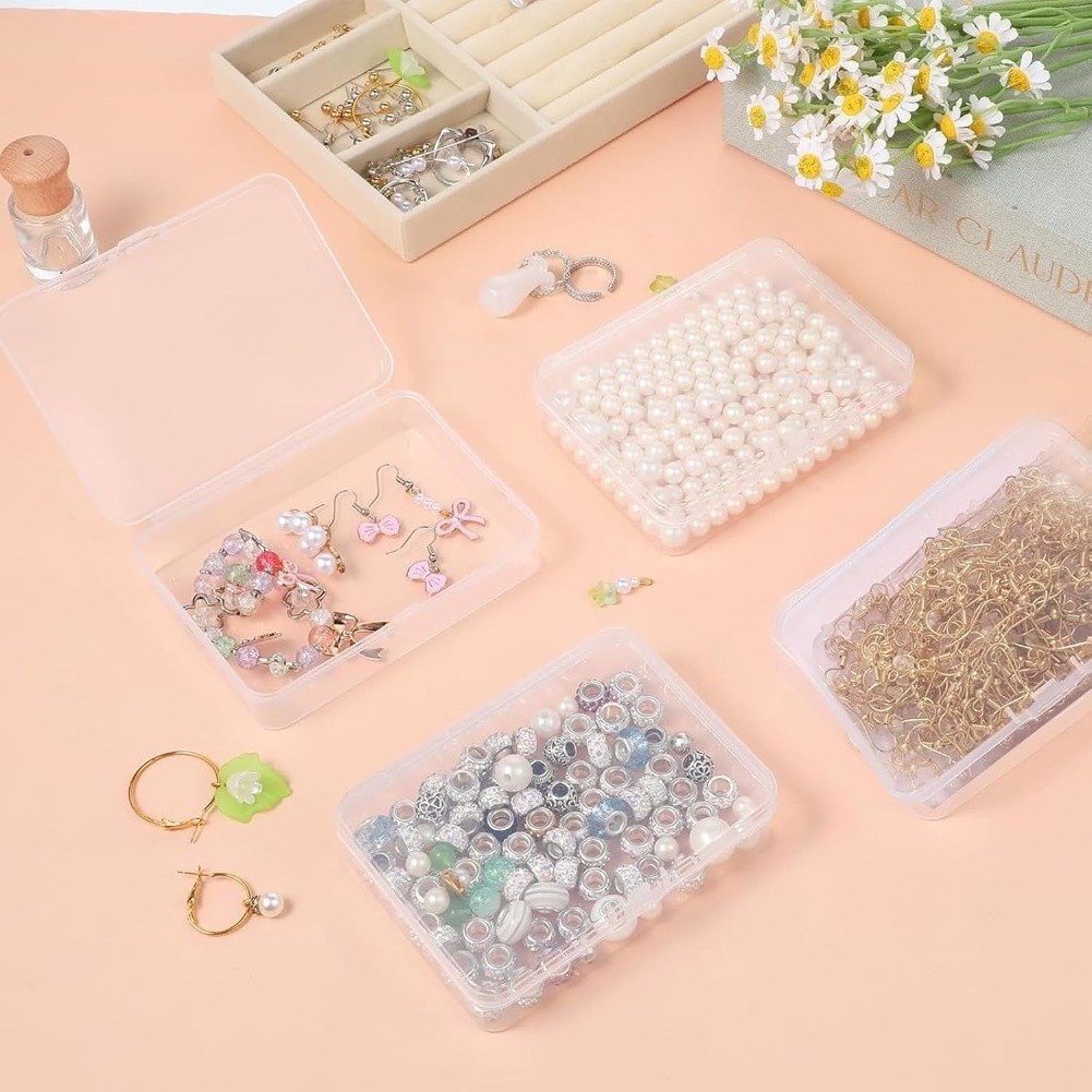 Clear Storage Boxes 24 Pack with Lids for Crayon and Small Item Organization