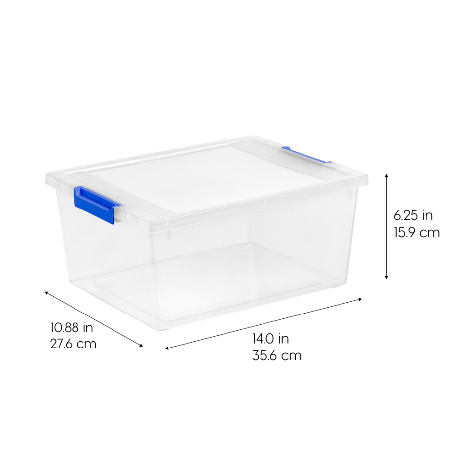 12 Qt Plastic Storage Bins With Lids Clear Containers Latching 4 Pack