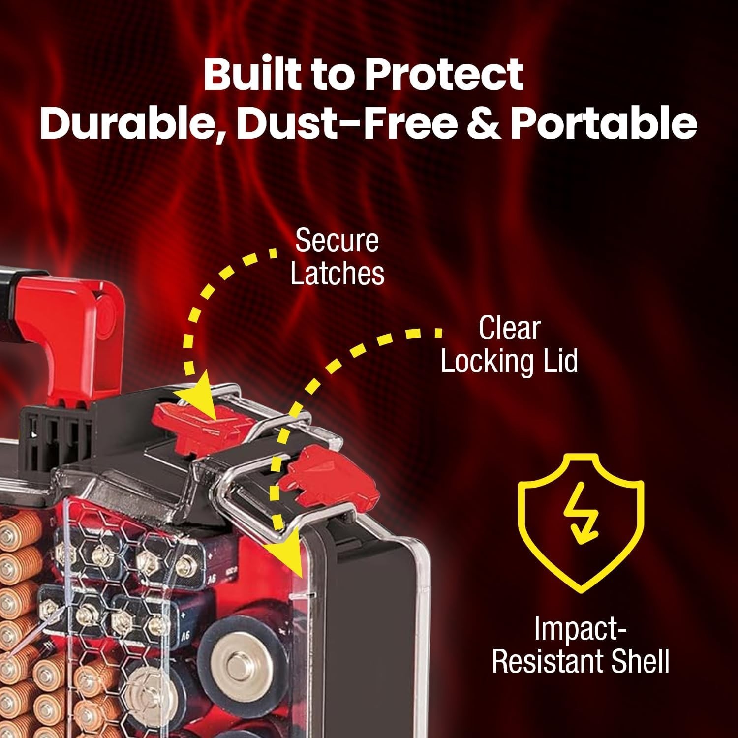Battery Daddy Storage & Organizer Case w/Light and Tester, Stores & Protects …