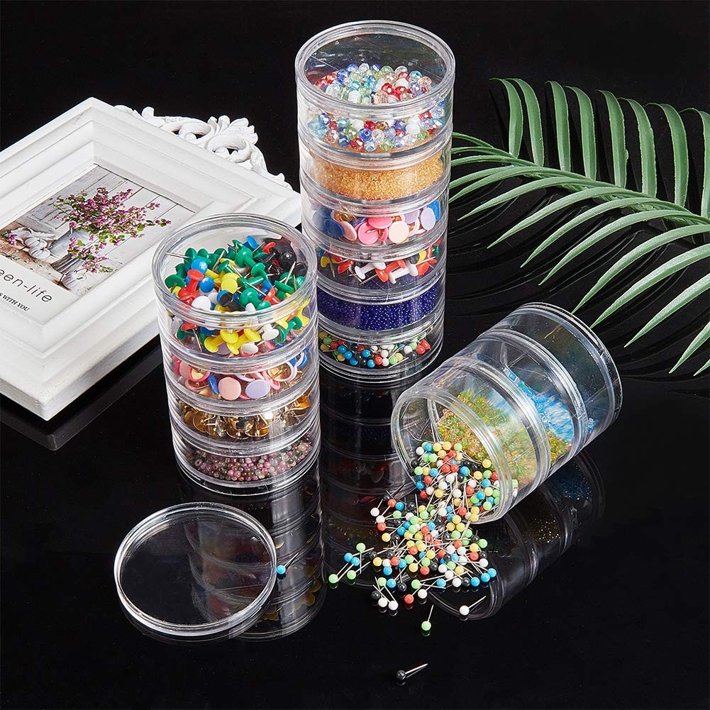 60ML Stackable Round Plastic Containers 4 Column(5 Layer/Column) Bead Storage…