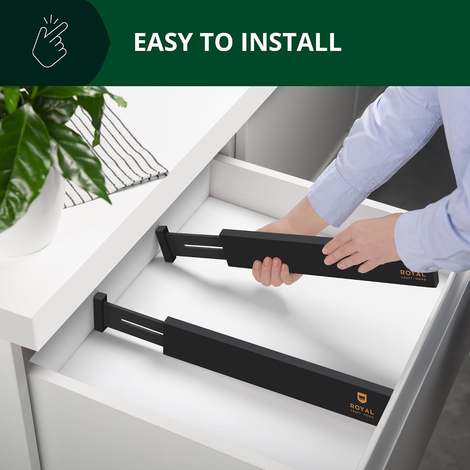 Adjustable Drawer Separator Organizers, 17-22 Inches