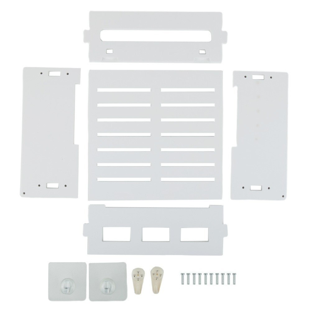 White Wifi Router Rack Box Shelf Storage Wall Mounted Wireless Bracket Cable