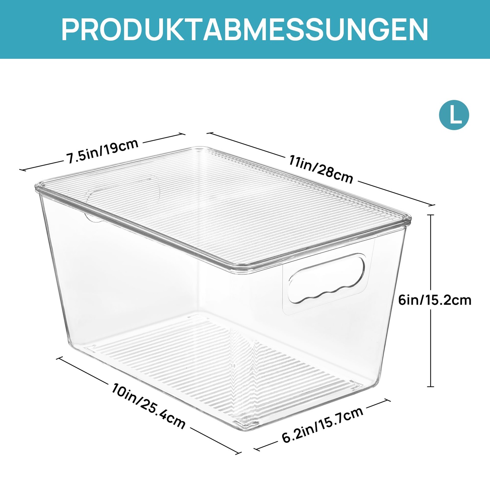 6 Pack Storage Boxes with Lids, Stackable Plastic Boxes for Kitchen a…