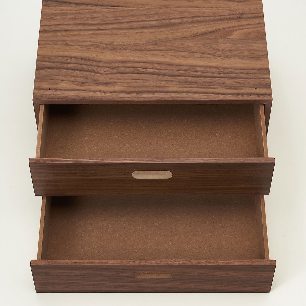 MUJI Stacking Chest Half 2 Drawer Dark Brown Oak Veneer Storage Japan