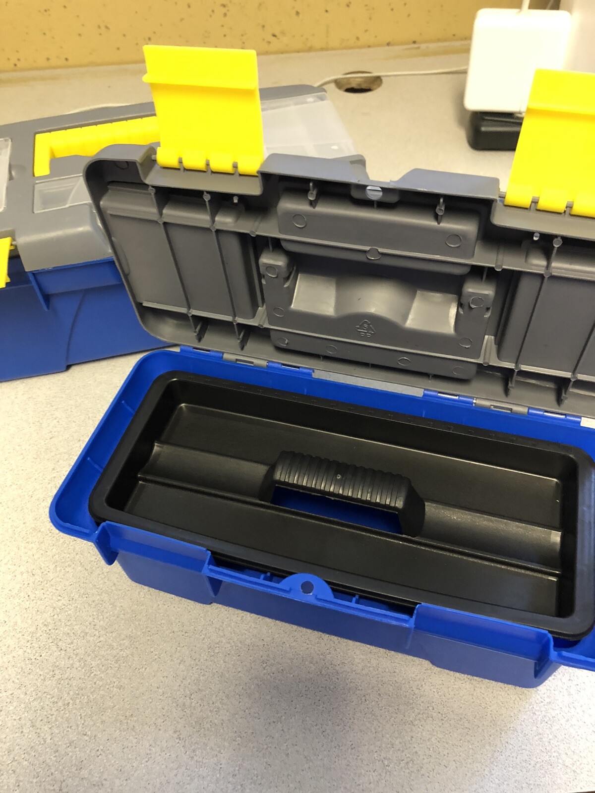 Two Plastic Storage Boxes 12”x6”x5” & 10”x5”x4”