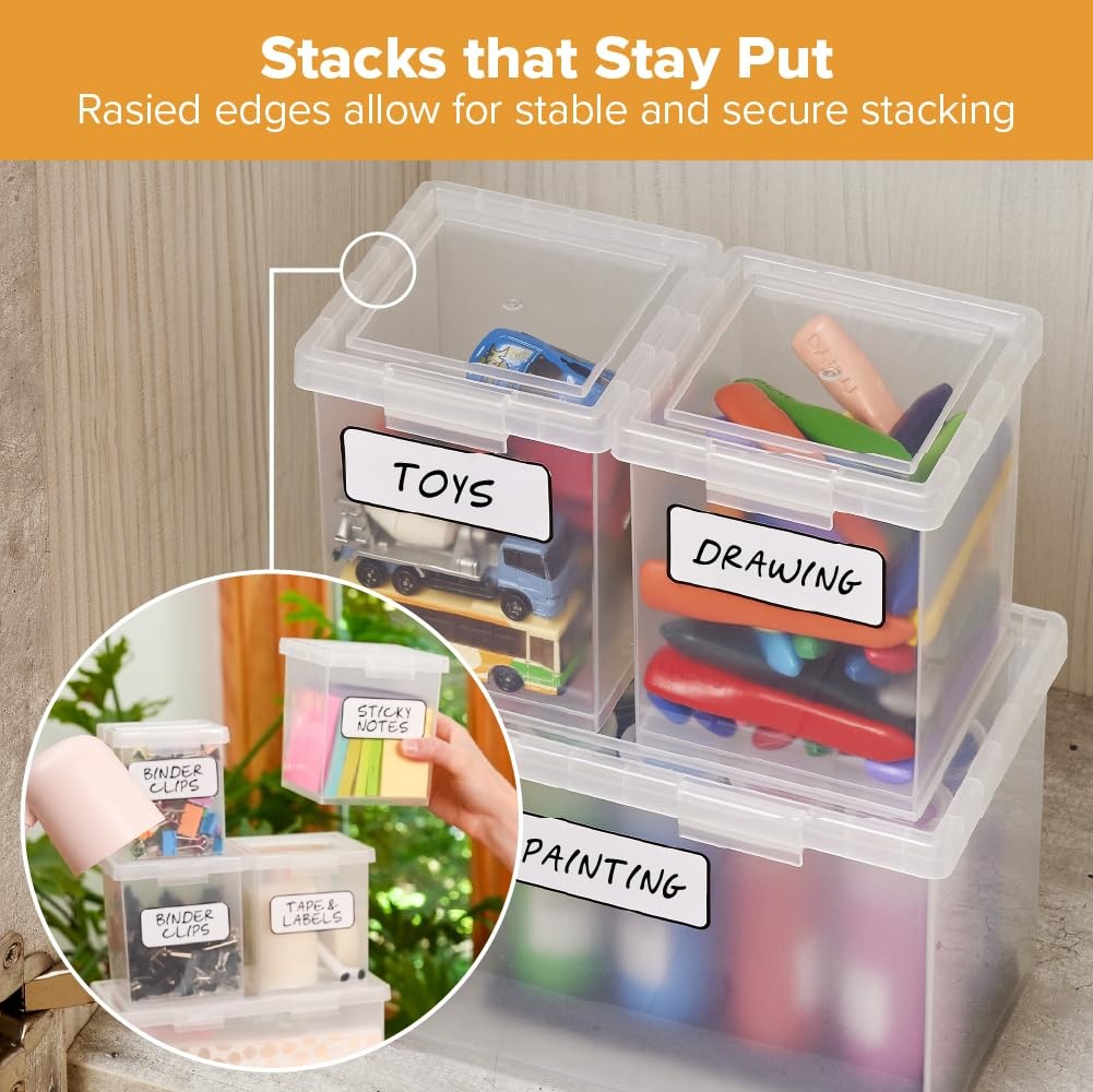 Bostitch Konnect Storage Containers One 1.5-Qt Box, Two 0.5-Qt Boxes, Clear