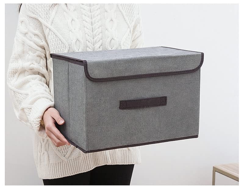 12pcs Fabric Collapsible Storage Boxes with Lids 36cm/6 Pack+26cm/6 Pack…