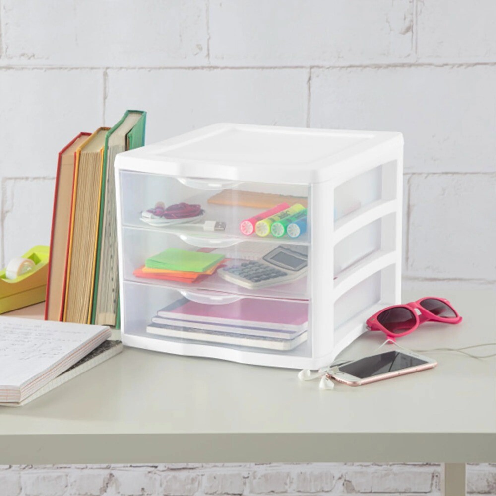 3 Drawer Unit Plastic, White