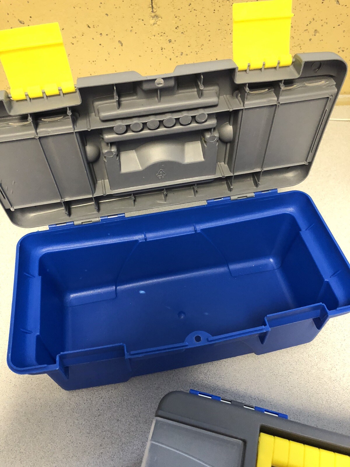 Two Plastic Storage Boxes 12”x6”x5” & 10”x5”x4”