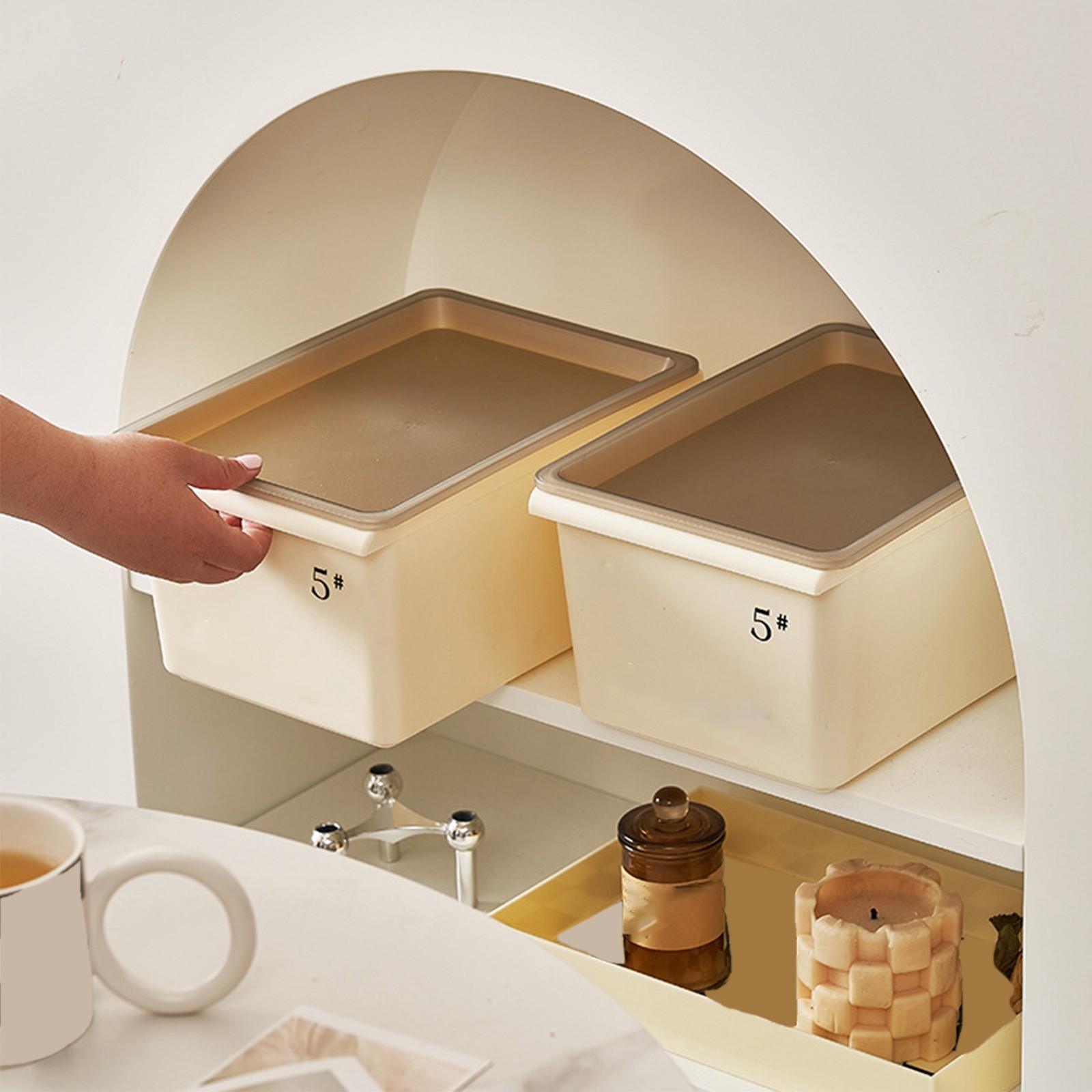 1-Storage Bin Plastic Box With Lid Stackable Organizer For Closet Bedroom