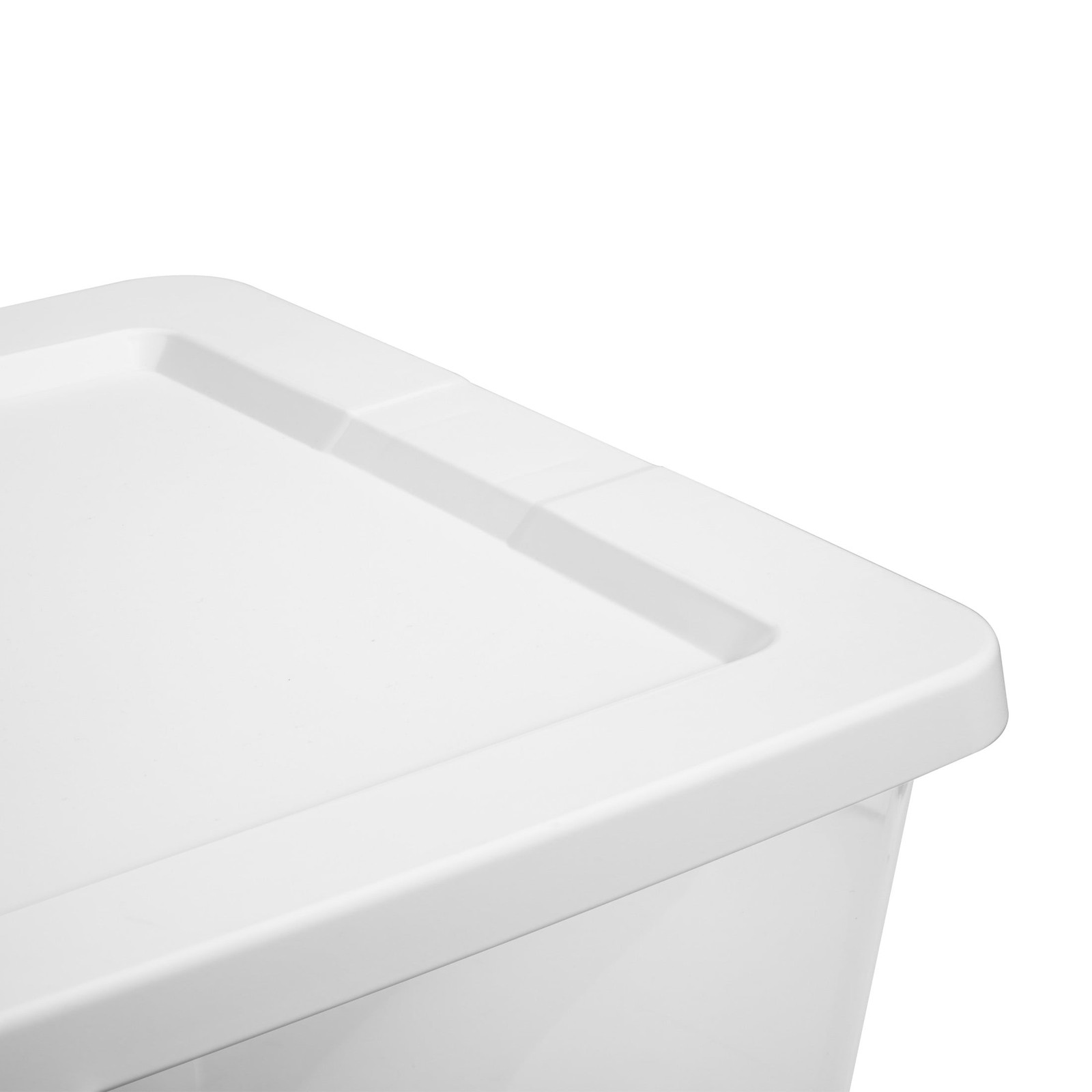 Sterilite, 58 Quart Clear Storage Bin,Snap-on Lid Storage Container,with White