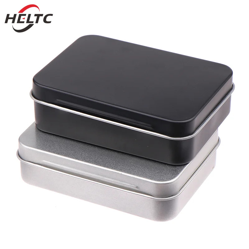 Black/Silver Frosted Household Iron Storage Box Metal Box Tin Plated Container E