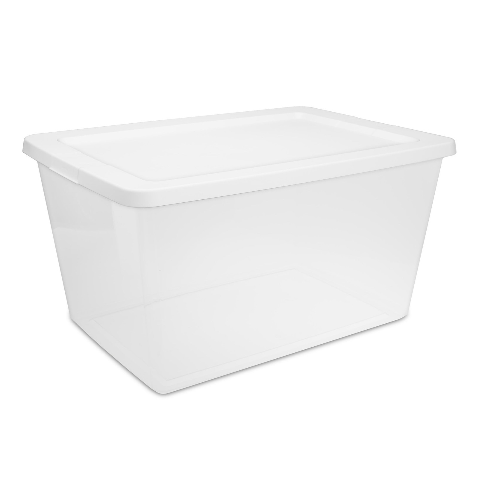 Sterilite, 58 Quart Clear Storage Bin,Snap-on Lid Storage Container,with White