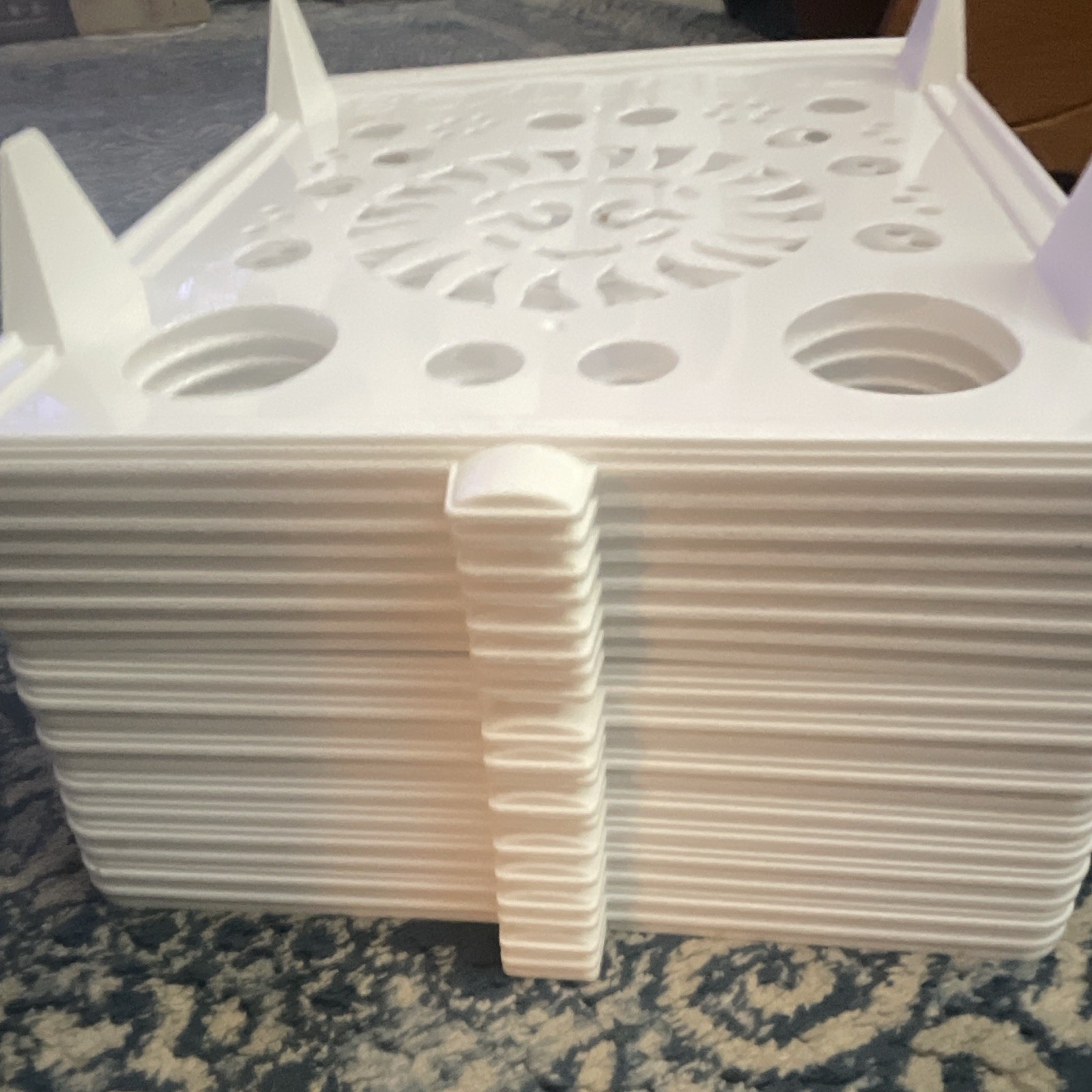White Plastic Clothing Organizers (10) pictures show two sets.